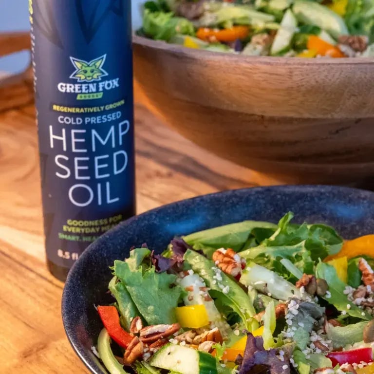Hemp Seed Oil and Salad