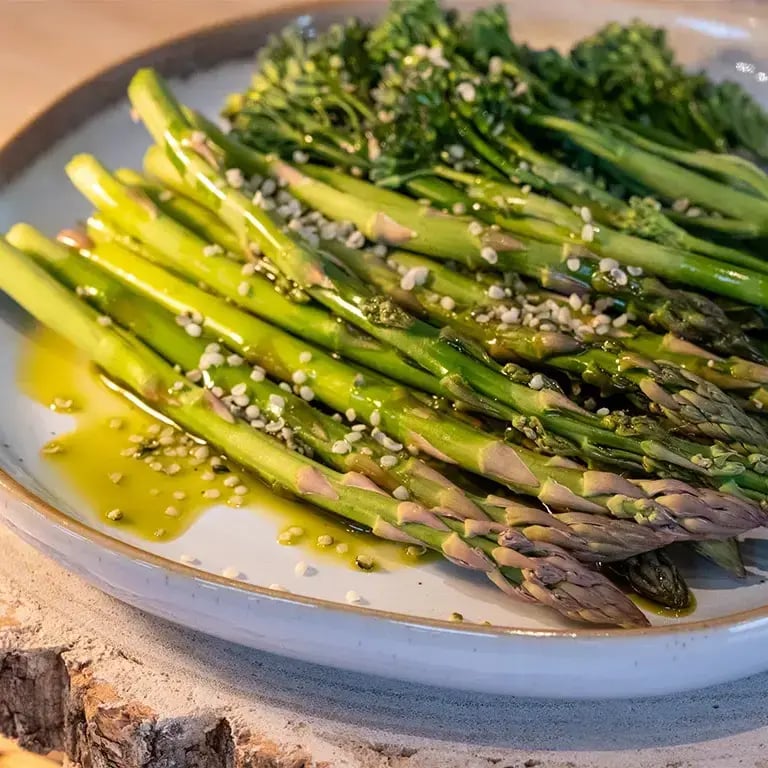 Hemp Hearts & Oil on Asparagus