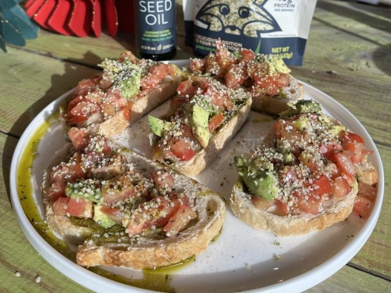 Hemp Seed Oil Bruschetta