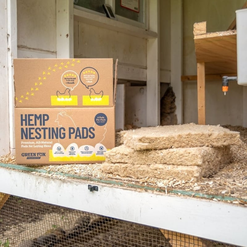 hemp nesting pads in coop